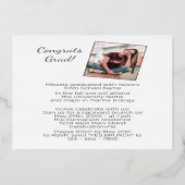 おしゃれなミニマルゴールド箔卒業アナウンスメント 箔招待状 (裏面)