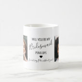おしゃれなミニマルフォト | あなたは私のブライズメイドになってくれる？ コーヒーマグカップ (中央)