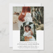 おしゃれなミニマルフォト TWENTY ONE 21歳の誕生日 招待状 (正面)