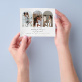 おしゃれなミニマルモダンアーチ写真Save the Date チラシ (手)