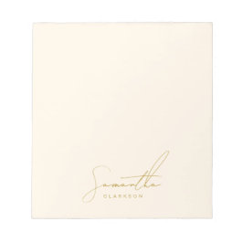 おしゃれなミニマル主義の手書きゴールドスクリプトタイポグラフィ ノートパッド