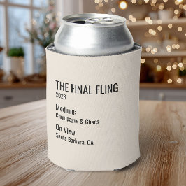 おしゃれなミニマル美術館ラベル ブライズメイドパーティーのお土産 缶クーラー