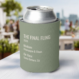 おしゃれなミニマル美術館ラベル ブライズメイド パーティーファバー 缶クーラー