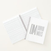 おしゃれなミニマル＆モダンなグレーのイニシャル＆名前ロゴ ノートブック (内部)