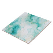 おしゃれなミントホワイトゴールドのブライズシャワー タイル (側面)