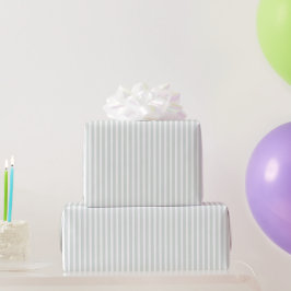 おしゃれなミントホワイトストライプの誕生日 ラッピングペーパー