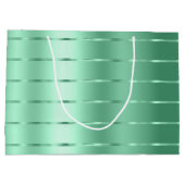 おしゃれなミントリボンとボウのブライダルシャワー ラージペーパーバッグ (裏面)