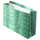 おしゃれなミントリボンとボウのブライダルシャワー ラージペーパーバッグ (正面アングル)