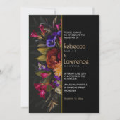 おしゃれなムーディーフラワーの結婚式招待状 招待状 (正面)