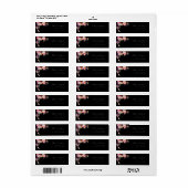 おしゃれなムーディーフラワー＆グリーン返信住所ラベル ラベル (フルシート)