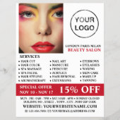 おしゃれなメイクデザイン、美容師、ビューティーサロン チラシ (正面)