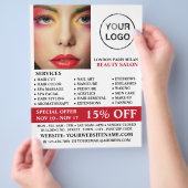 おしゃれなメイクデザイン、美容師、美容院 チラシ (手)