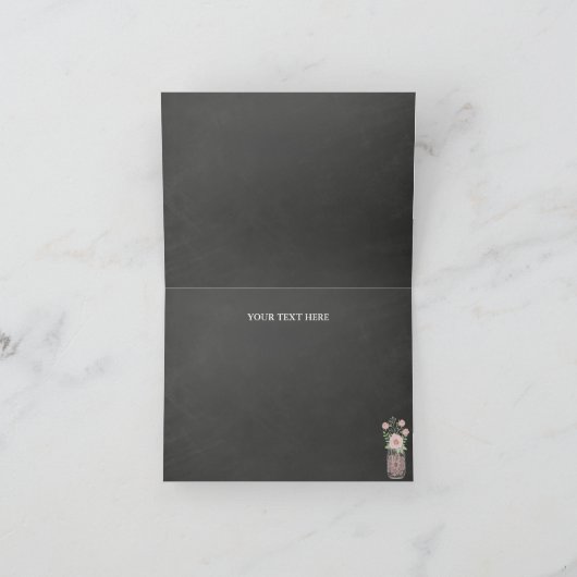 おしゃれなメイソンジャー＆ブラックボードの感謝カード サンキューカード (内部)