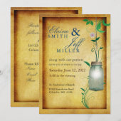 おしゃれなメイソンジャー 招待状 (正面/裏面)