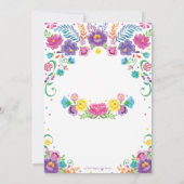 おしゃれなメキシコ風花柄セニョリータベビーシャワーガール 招待状 (裏面)