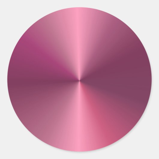 おしゃれなメタリック調の空白エレガントピンクテンプレート ラウンドシール (正面)