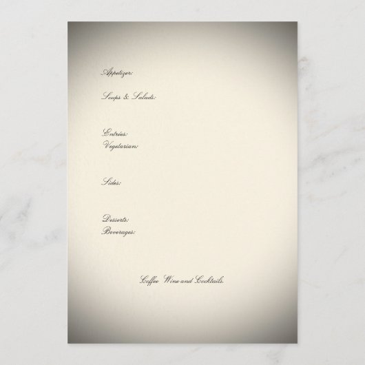 おしゃれなメニュー メニュー (裏面)