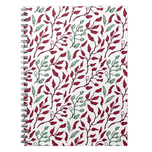 おしゃれなメモ帳のための花柄スパイラルノートブック ノートブック (正面)