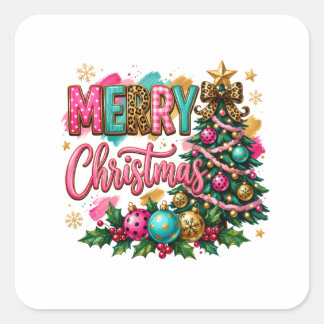 おしゃれなメリークリスマス スクエアシール