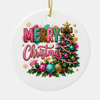 おしゃれなメリークリスマス セラミックオーナメント