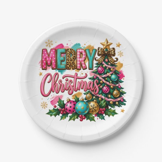 おしゃれなメリークリスマス ペーパープレート (正面)