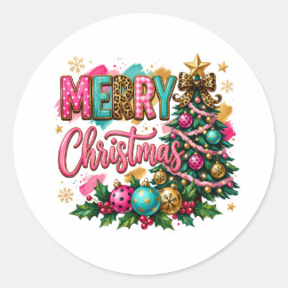 おしゃれなメリークリスマス ラウンドシール