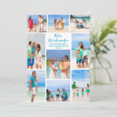 おしゃれなメレカリキマカ家族写真コラージュビーチ シーズンカード (スタンド正面)