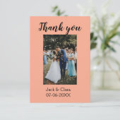 おしゃれなモダンでエレガントなシンプルなウェディングの感謝 サンキューカード (スタンド正面)