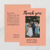 おしゃれなモダンでエレガントなシンプルなウェディングの感謝 サンキューカード (正面/裏面)