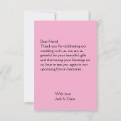 おしゃれなモダンでエレガントなシンプルなウェディングサンクスフォト サンキューカード (裏面)