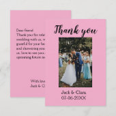 おしゃれなモダンでエレガントなシンプルなウェディングサンクスフォト サンキューカード (正面/裏面)