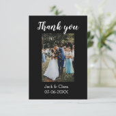 おしゃれなモダンでエレガントなシンプルなウェディングサンクスフォト サンキューカード (スタンド正面)