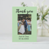 おしゃれなモダンでエレガントなシンプルなウェディングサンクスフォト サンキューカード (スタンド正面)