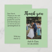 おしゃれなモダンでエレガントなシンプルなウェディングサンクスフォト サンキューカード (正面/裏面)
