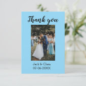おしゃれなモダンでエレガントなシンプルなウェディングサンクス写真 サンキューカード (スタンド正面)
