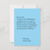 おしゃれなモダンでエレガントなシンプルなウェディングサンクス写真 サンキューカード (裏面)