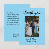 おしゃれなモダンでエレガントなシンプルなウェディングサンクス写真 サンキューカード (正面/裏面)