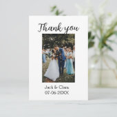 おしゃれなモダンでエレガントなシンプルな結婚式の感謝 サンキューカード (スタンド正面)