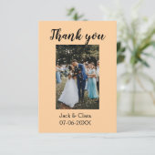 おしゃれなモダンでエレガントなシンプルな結婚式の感謝 サンキューカード (スタンド正面)