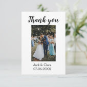 おしゃれなモダンでエレガントなシンプルな結婚式の感謝 サンキューカード (スタンド正面)