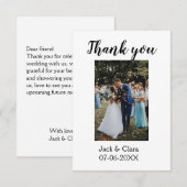 おしゃれなモダンでエレガントなシンプルな結婚式の感謝 サンキューカード (正面/裏面)