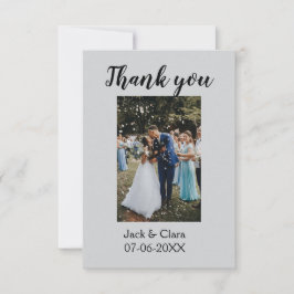 おしゃれなモダンでエレガントなシンプルな結婚式の感謝 サンキューカード