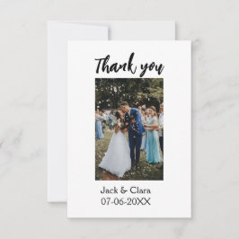 おしゃれなモダンでエレガントなシンプルな結婚式の感謝 サンキューカード