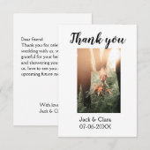 おしゃれなモダンでエレガントなシンプルな結婚式の感謝 サンキューカード (正面/裏面)
