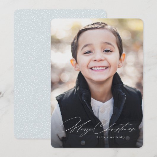 おしゃれなモダンなクリスマスカード　写真1枚で シーズンカード (正面/裏面)