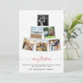 おしゃれなモダンなクリスマスコラージュ写真ホリデー 招待状 (スタンド正面)