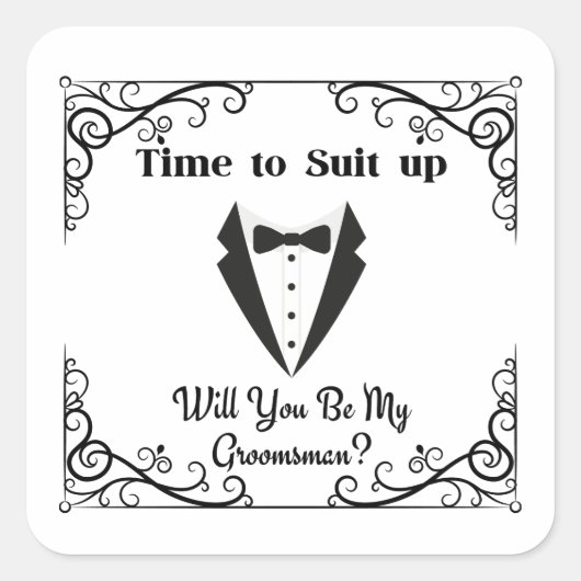 おしゃれなモダンなスタイルで結婚式の仲人をしよう スクエアシール (正面)