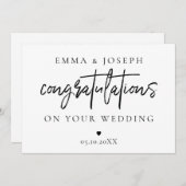 おしゃれなモダンなデザイン 結婚おめでとう カップル 新婚 (正面/裏面)