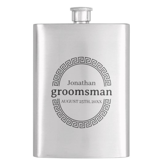 おしゃれなモダンなパーソナライズドバチェラーパーティー フラスク (正面)