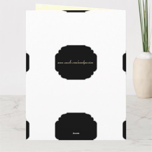 おしゃれなモダンなブラックとクリームの誕生日おばあちゃん カード (裏面)